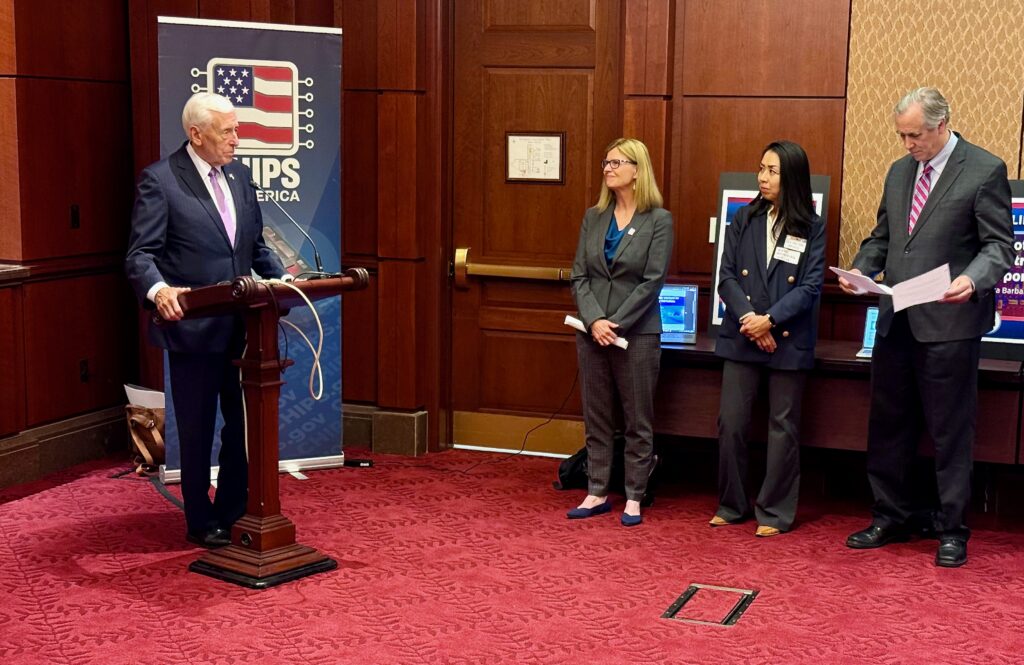 Figure 2 - Congressman Steny Hoyer, Dr. Laurie E. Locascio Under Secretary of Commerce NIST, Senator Merkley (OR)